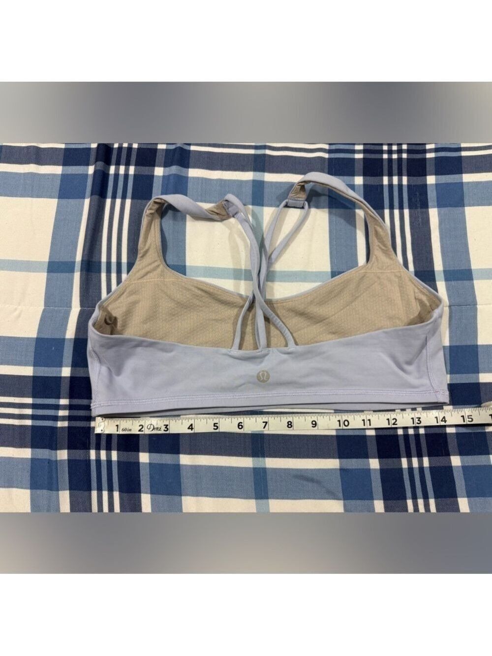 Lululemon Lavender Periwinkle Strappy Back Sports Bra Size 10 Yoga - Picture 3 of 5